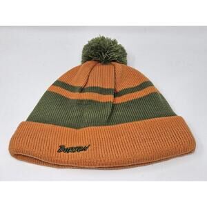 Burton Padded Beanie Knit Snowboard Pom Pom Green Orange (Sample)